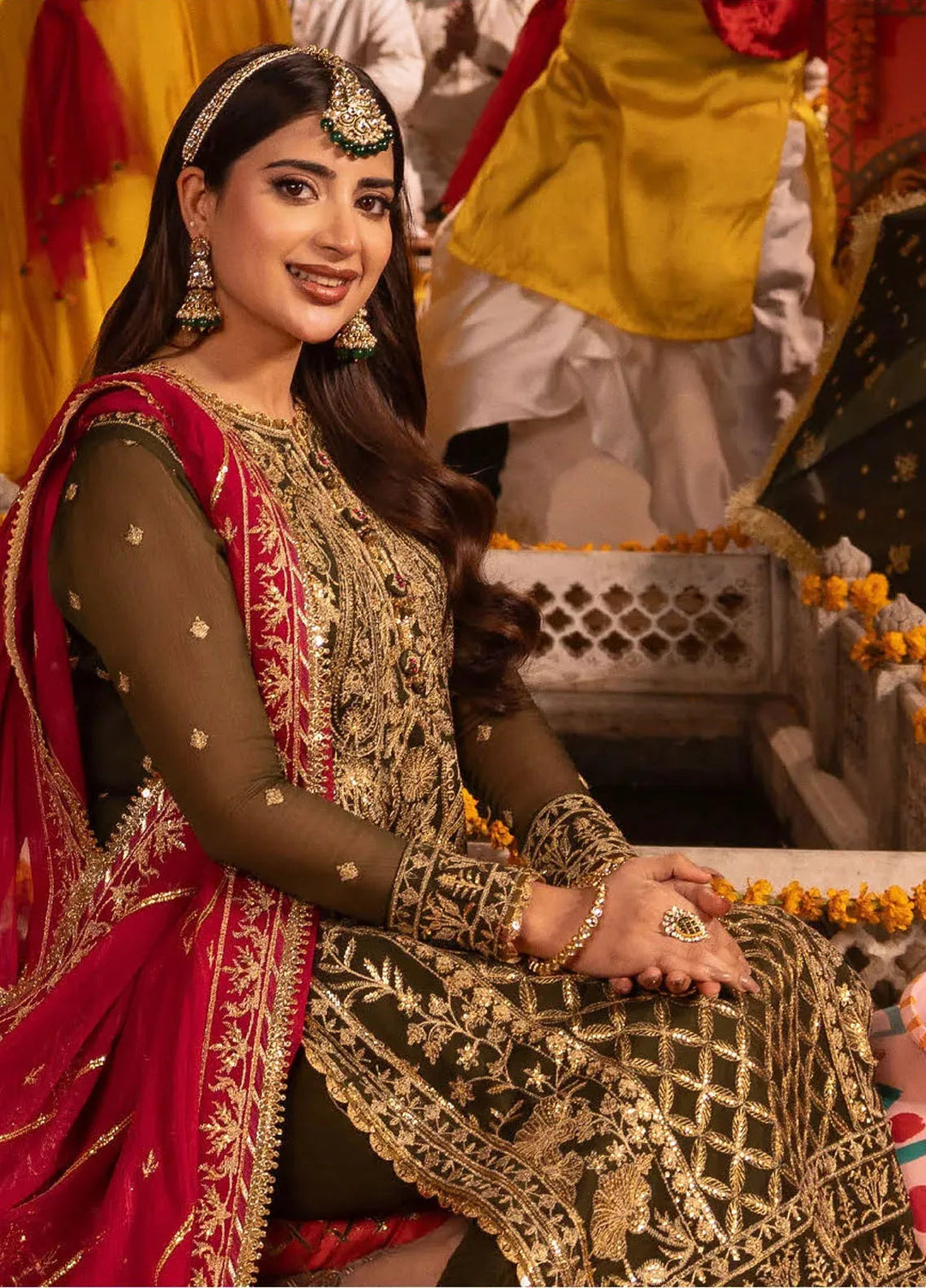 Chamak Damak by Asim Jofa Embroidered Chiffon Unstitched Suit 3 Piece AJ24CD AJCD-27 - Festive Collection