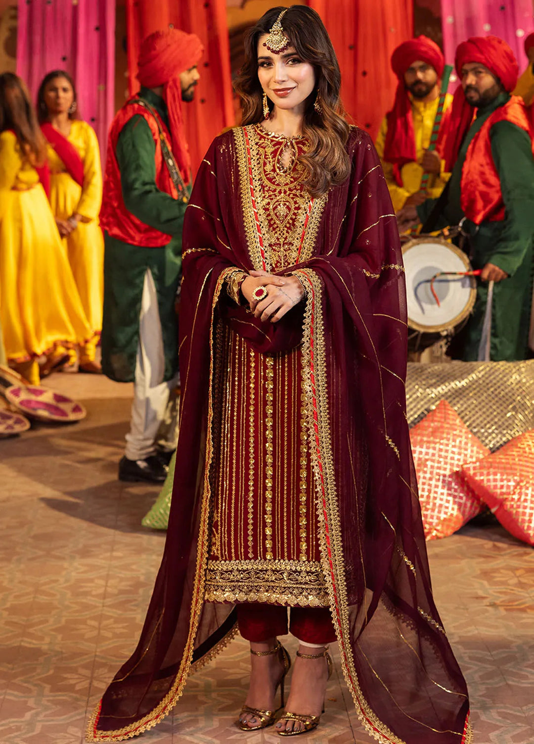 Chamak Damak by Asim Jofa Embroidered Chiffon Unstitched Suit 3 Piece AJ24CD AJCD-28 - Festive Collection