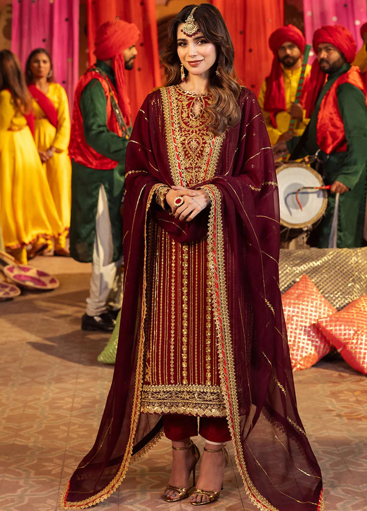 Chamak Damak by Asim Jofa Embroidered Chiffon Unstitched Suit 3 Piece AJ24CD AJCD-28 - Festive Collection