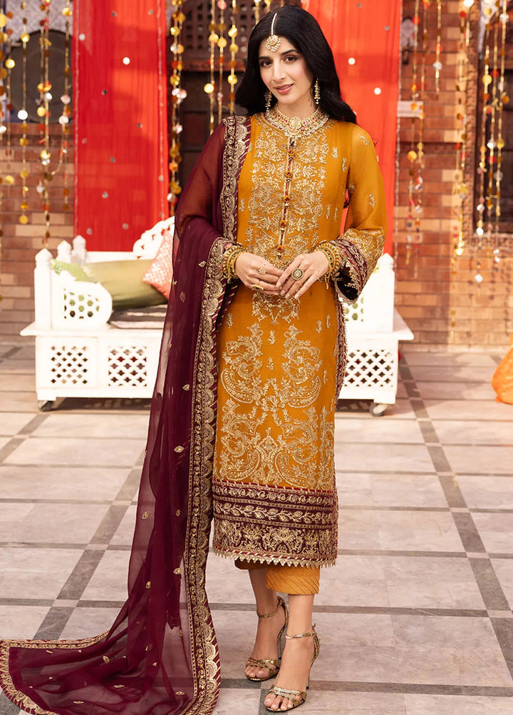 Chamak Damak by Asim Jofa Embroidered Chiffon Unstitched Suit 3 Piece AJ24CD AJCD-30 - Festive Collection