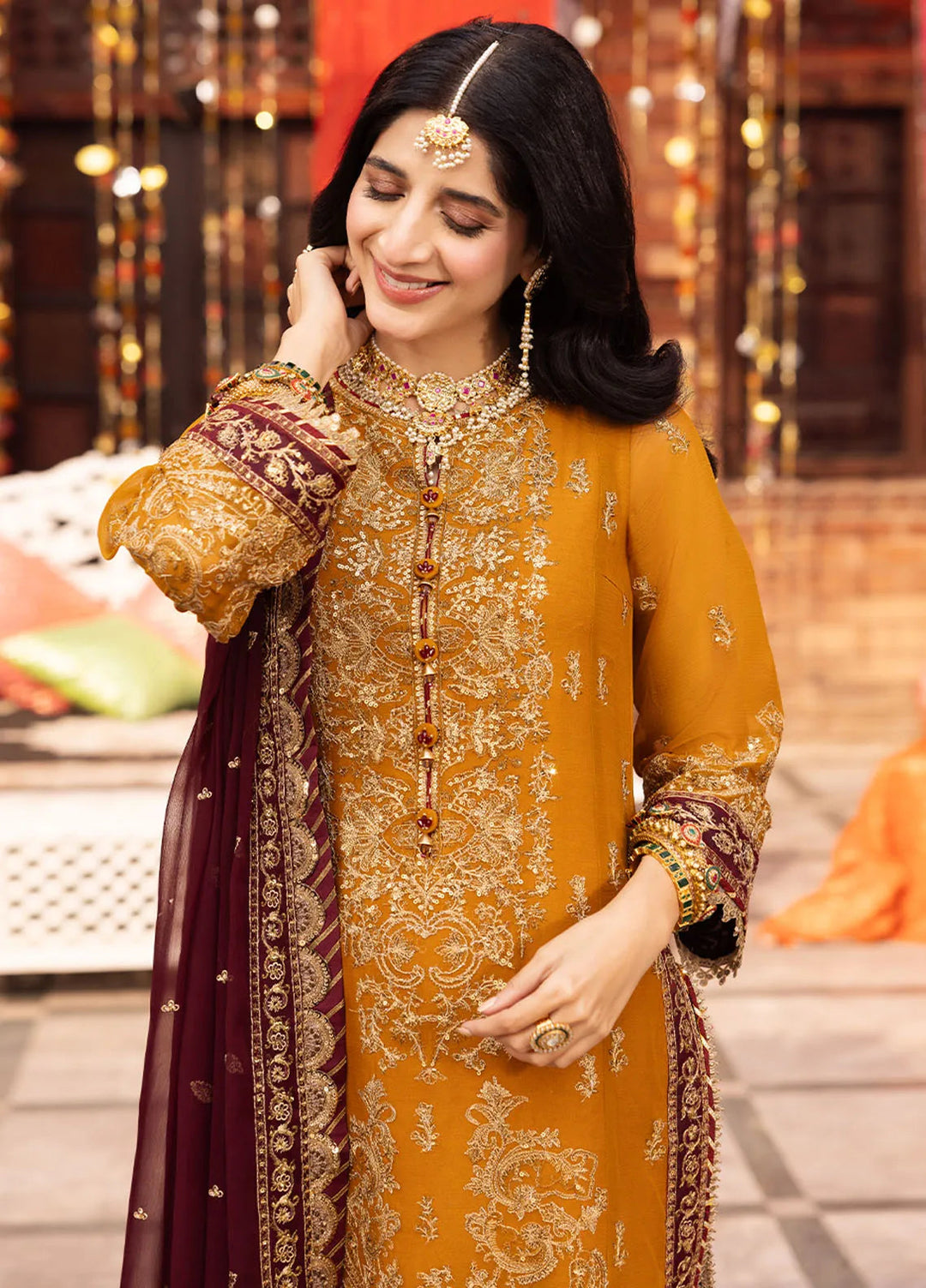 Chamak Damak by Asim Jofa Embroidered Chiffon Unstitched Suit 3 Piece AJ24CD AJCD-30 - Festive Collection