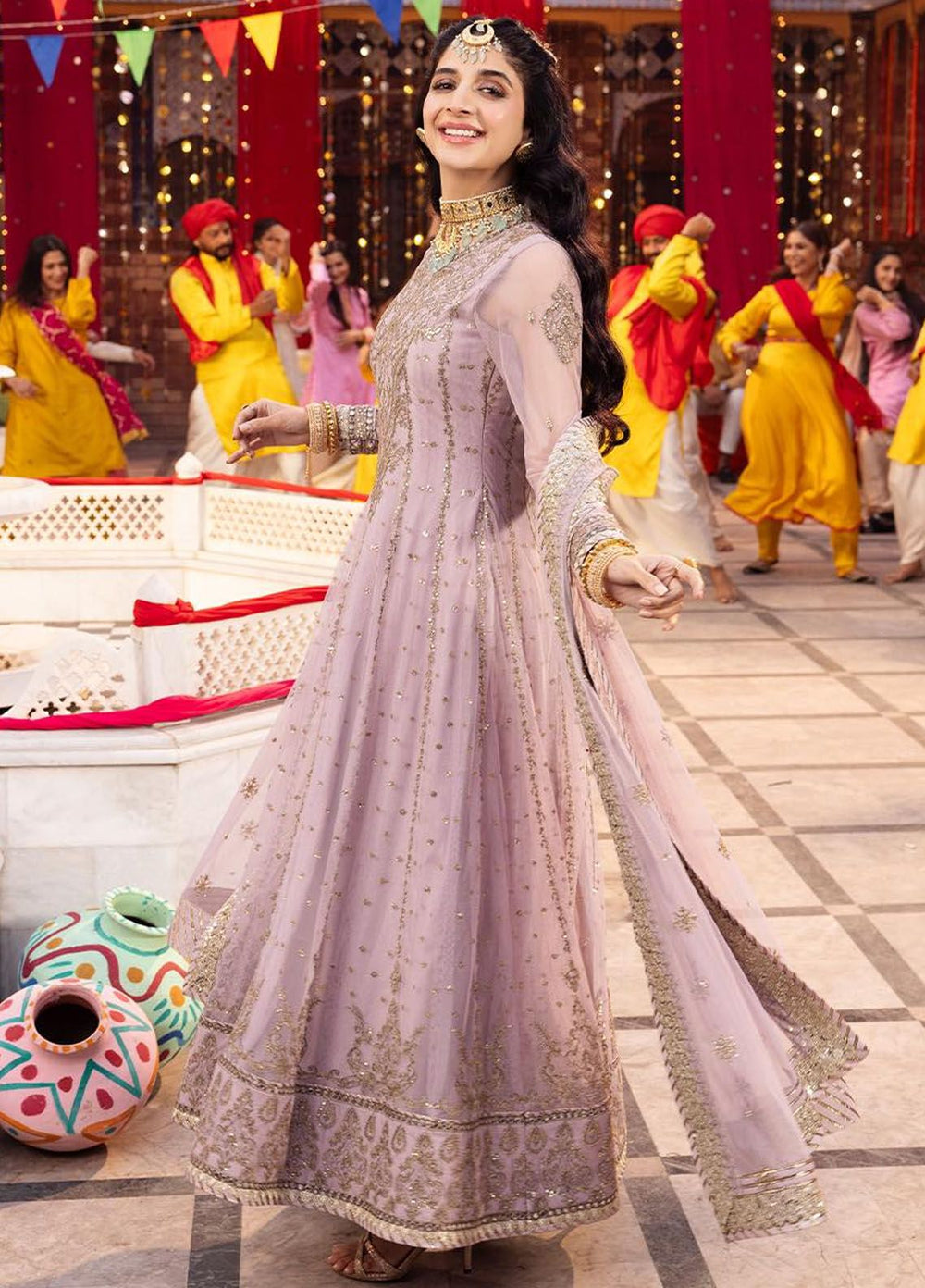 Chamak Damak by Asim Jofa Embroidered Net Suits Unstitched 3 Piece AJ24CD AJCD-16 - Festive Collection