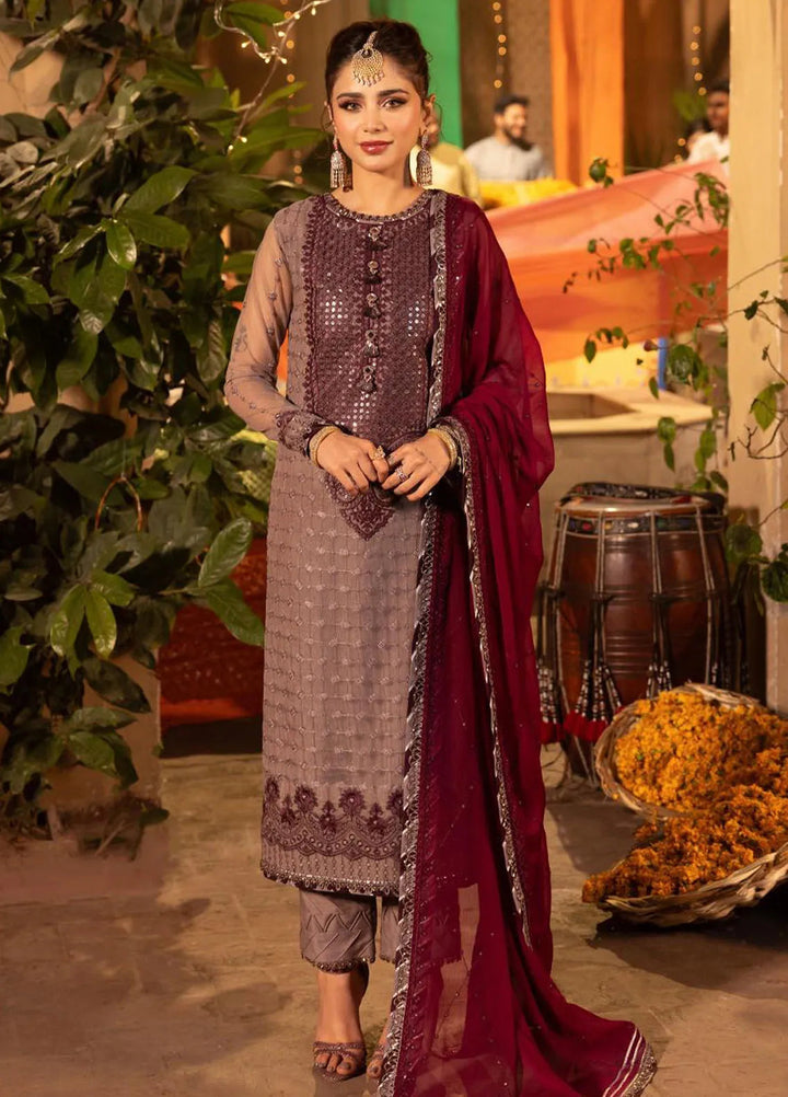 Chamak Damak by Asim Jofa Embroidered Net Unstitched Suit 3 Piece AJ24CD AJCD-15 - Festive Collection
