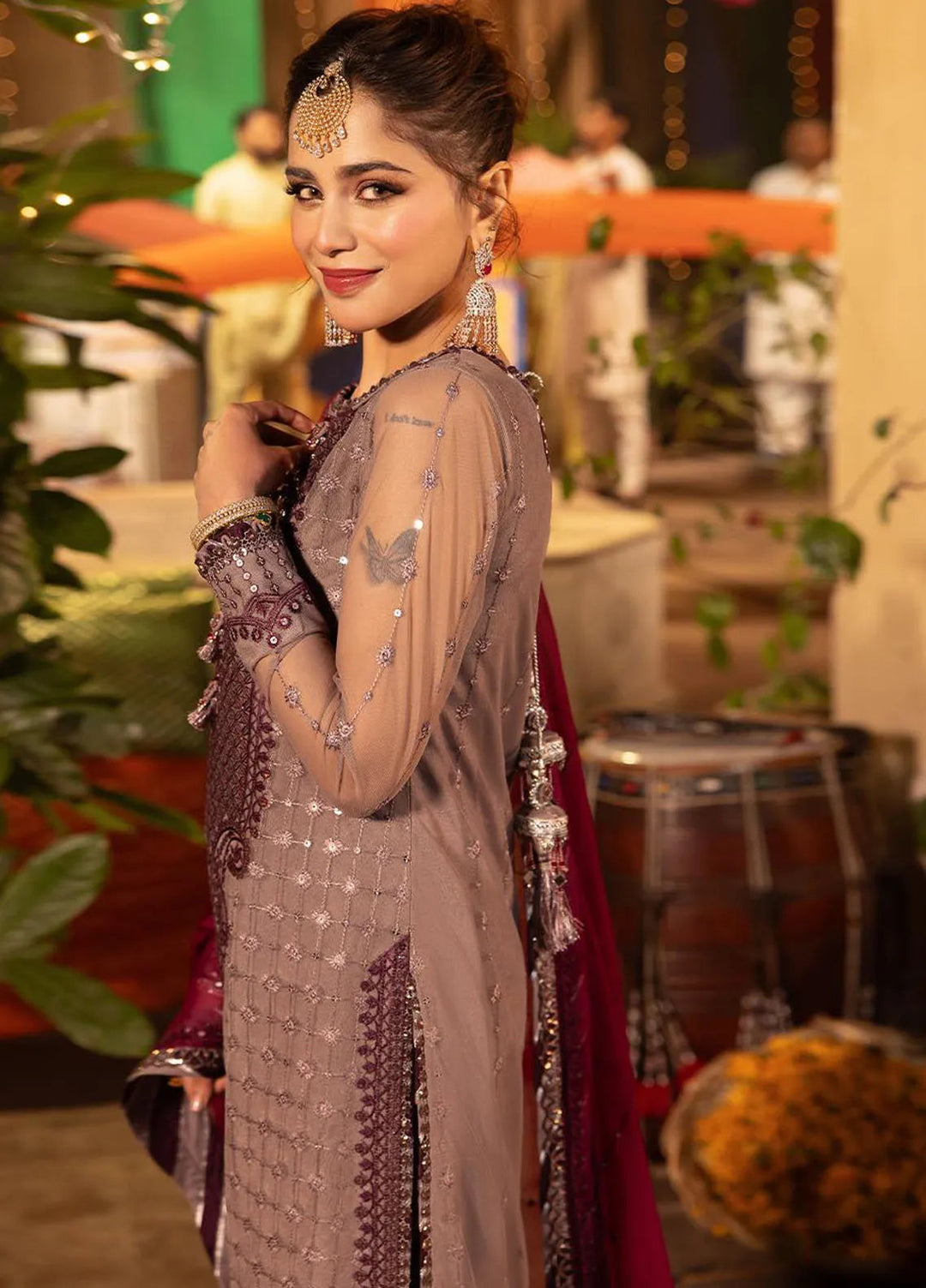 Chamak Damak by Asim Jofa Embroidered Net Unstitched Suit 3 Piece AJ24CD AJCD-15 - Festive Collection