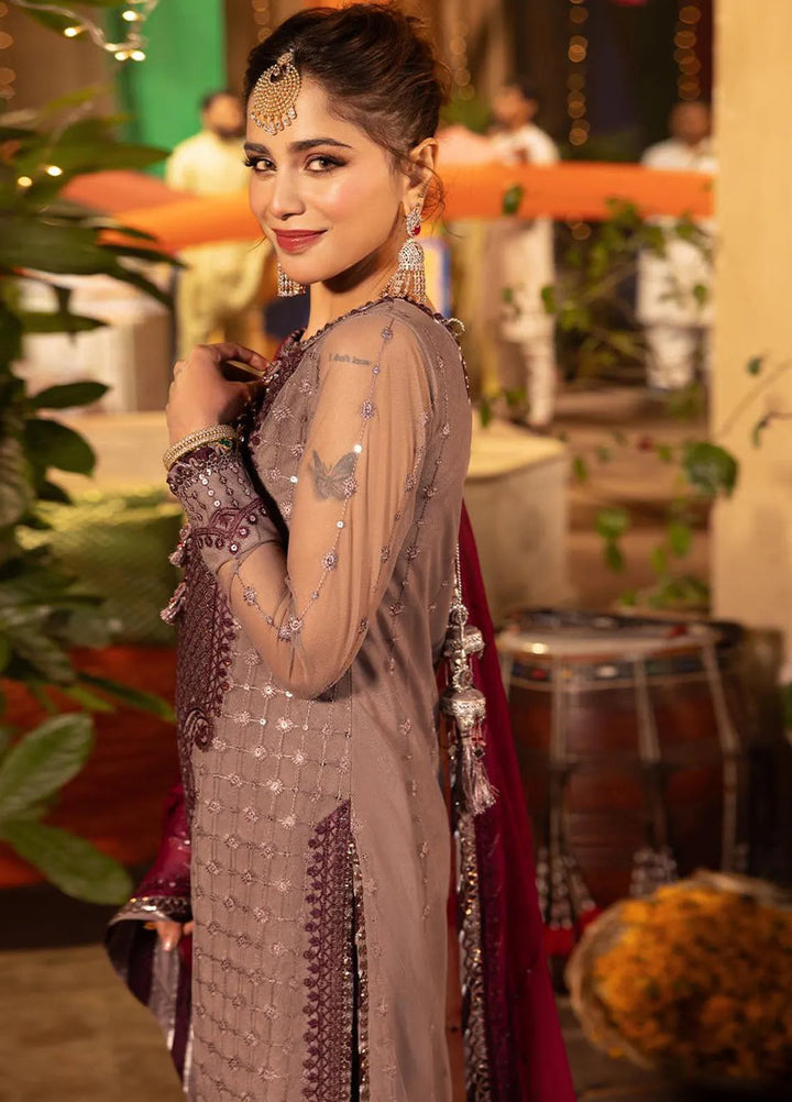 Chamak Damak by Asim Jofa Embroidered Net Unstitched Suit 3 Piece AJ24CD AJCD-15 - Festive Collection