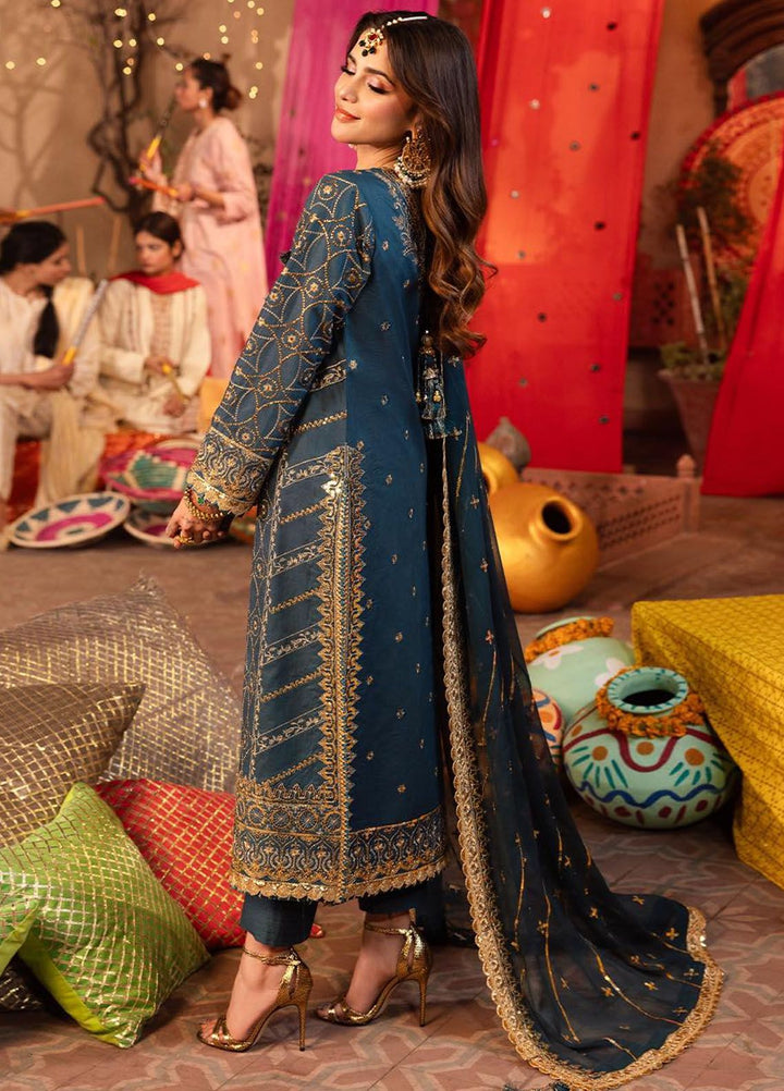 Chamak Damak by Asim Jofa Embroidered Silk Suits Unstitched 3 Piece AJ24CD AJCD-01 - Festive Collection