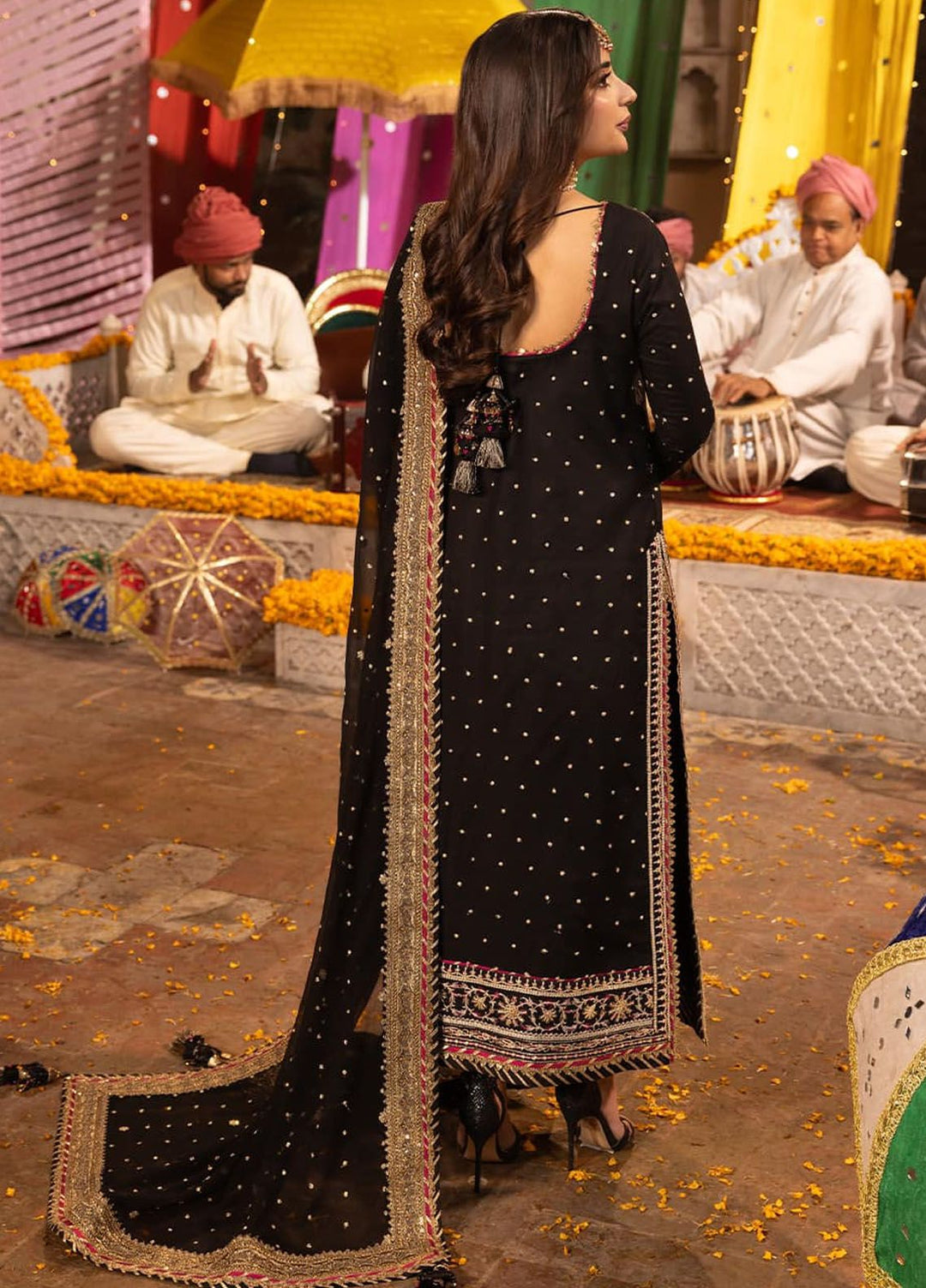 Chamak Damak by Asim Jofa Embroidered Silk Suits Unstitched 3 Piece AJ24CD AJCD-02 - Festive Collection