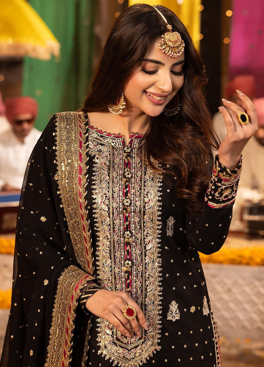 Chamak Damak by Asim Jofa Embroidered Silk Suits Unstitched 3 Piece AJ24CD AJCD-02 - Festive Collection