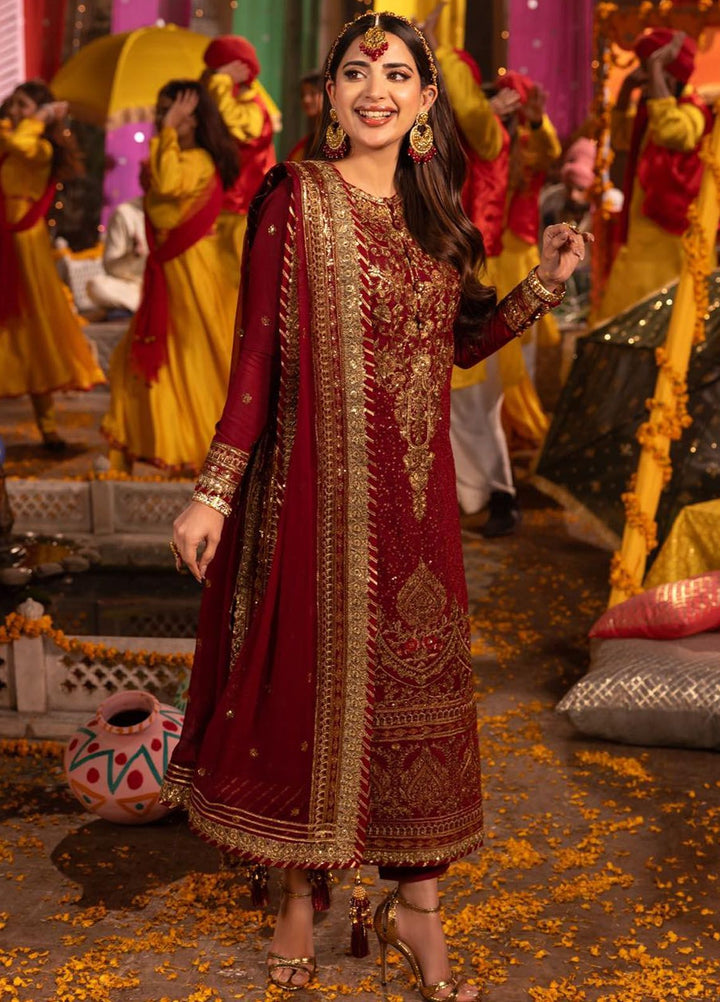 Chamak Damak by Asim Jofa Embroidered Silk Suits Unstitched 3 Piece AJ24CD AJCD-04 - Festive Collection