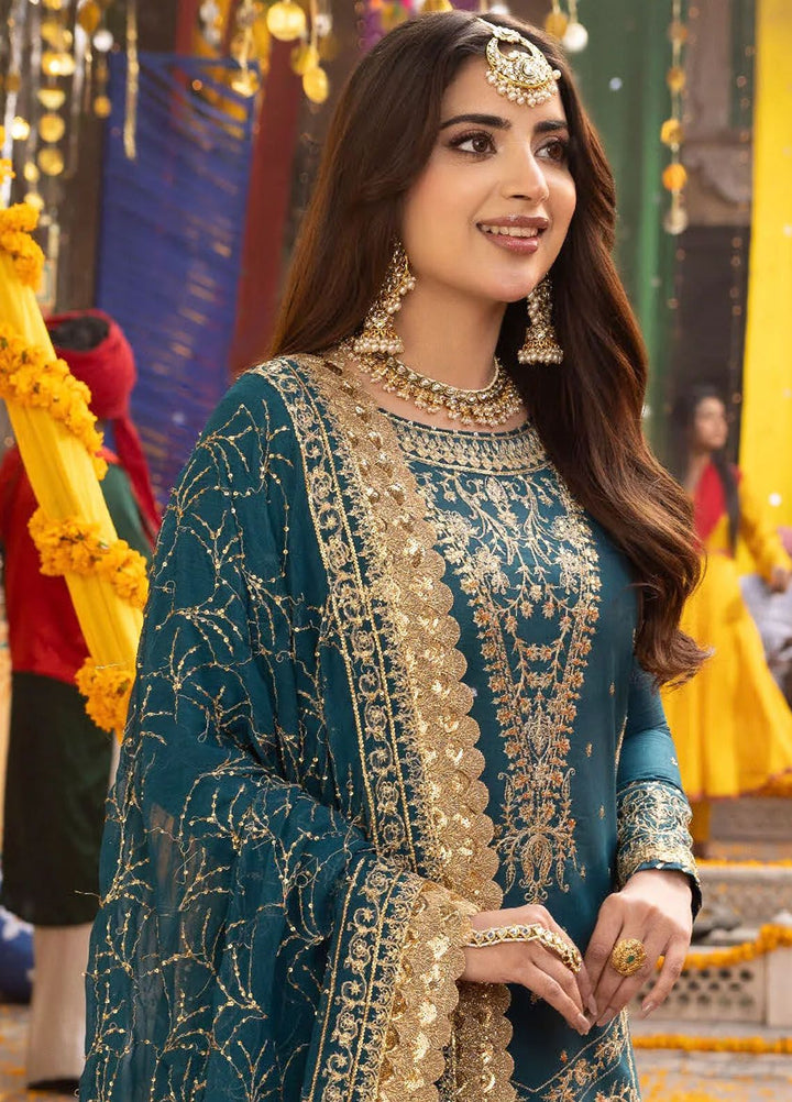 Chamak Damak by Asim Jofa Embroidered Silk Suits Unstitched 3 Piece AJ24CD AJCD-07 - Festive Collection