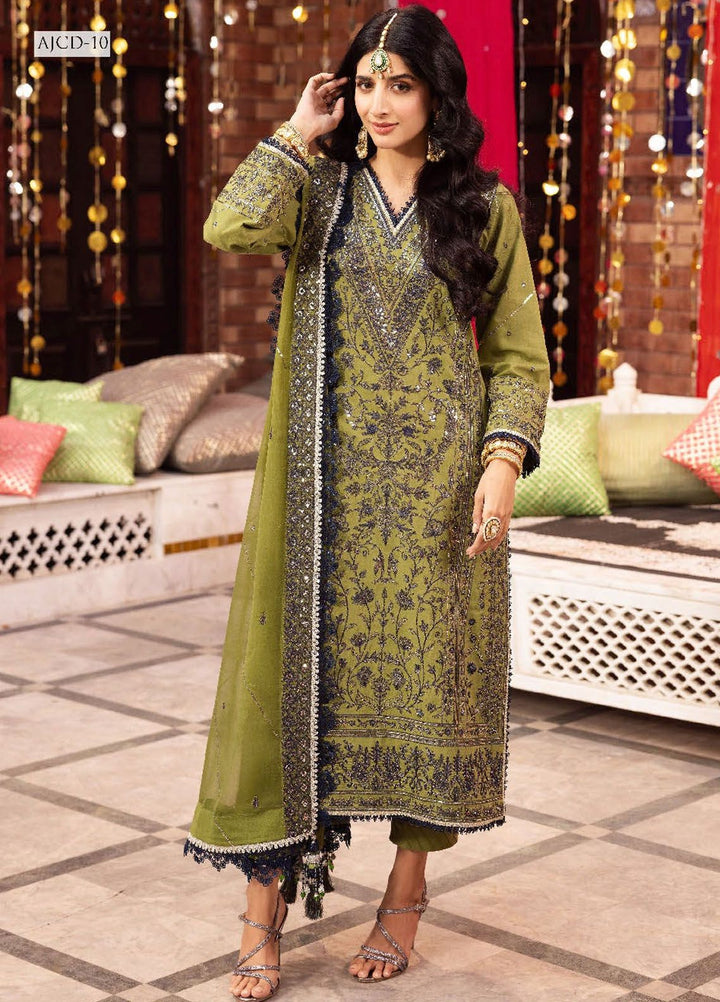 Chamak Damak by Asim Jofa Embroidered Silk Suits Unstitched 3 Piece AJ24CD AJCD-10 - Festive Collection