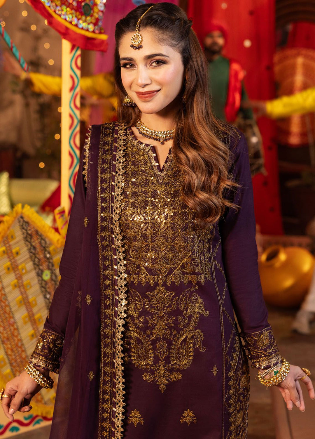 Chamak Damak by Asim Jofa Embroidered Silk Suits Unstitched 3 Piece AJ24CD AJCD-23 - Festive Collection