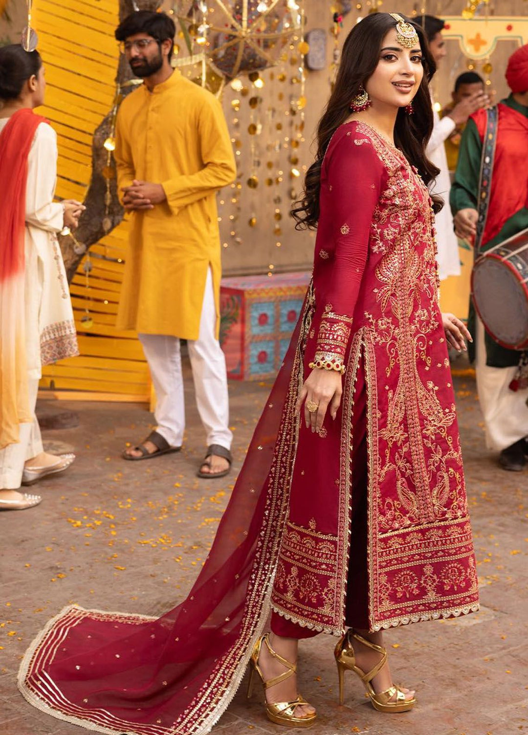 Chamak Damak by Asim Jofa Embroidered Silk Suits Unstitched 3 Piece AJ24CD AJCD-25 - Festive Collection