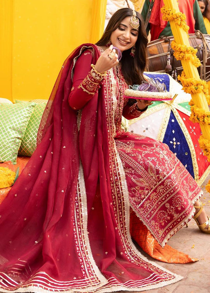 Chamak Damak by Asim Jofa Embroidered Silk Suits Unstitched 3 Piece AJ24CD AJCD-25 - Festive Collection