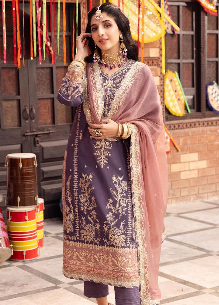 Chamak Damak by Asim Jofa Embroidered Silk Suits Unstitched 3 Piece AJ24CD AJCD-26 - Festive Collection