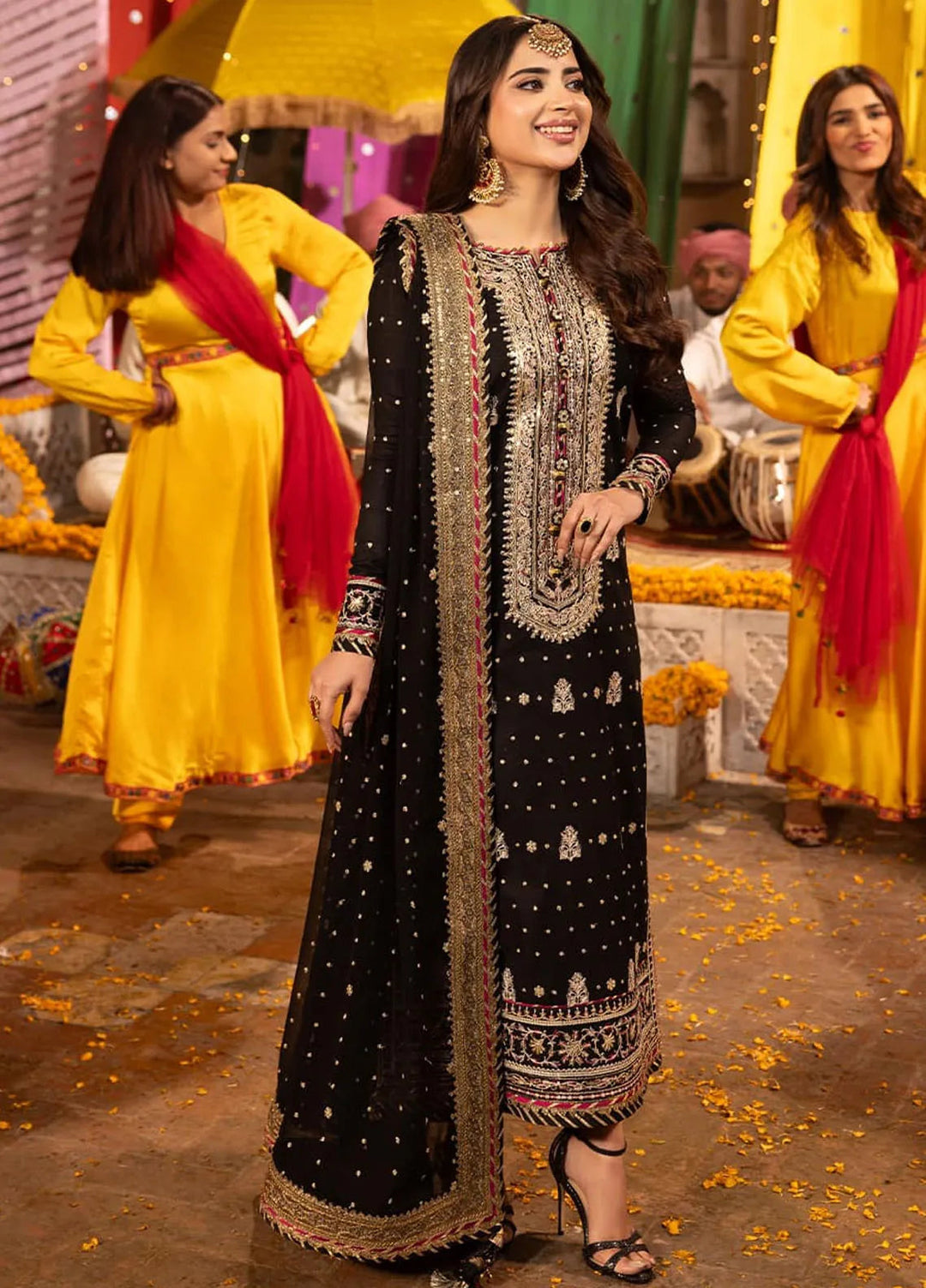Chamak Damak by Asim Jofa Embroidered Silk Unstitched Suit 3 Piece AJ24CD AJCD-02 - Festive Collection