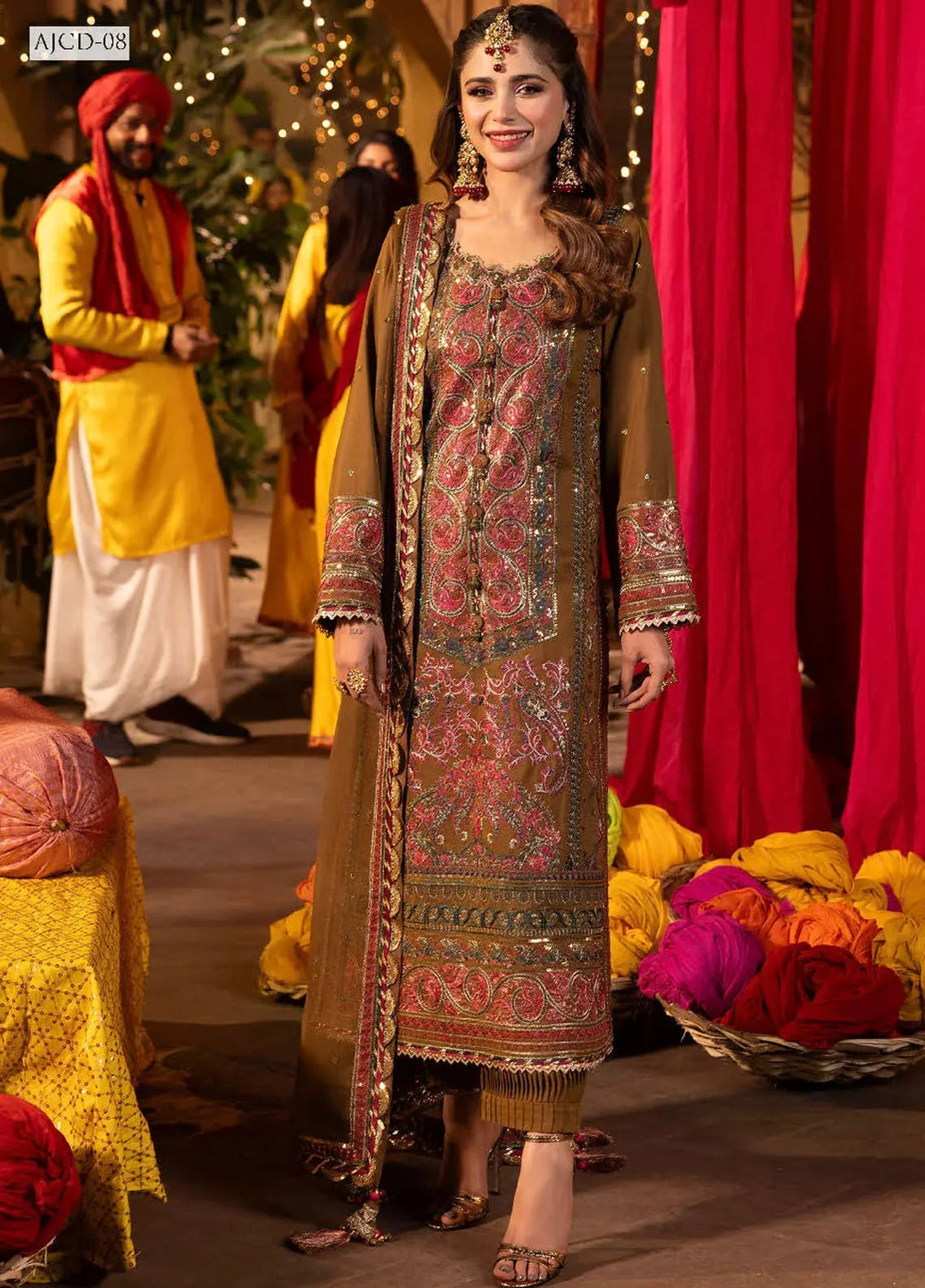 Chamak Damak by Asim Jofa Embroidered Silk Unstitched Suit 3 Piece AJ24CD AJCD-08 - Festive Collection