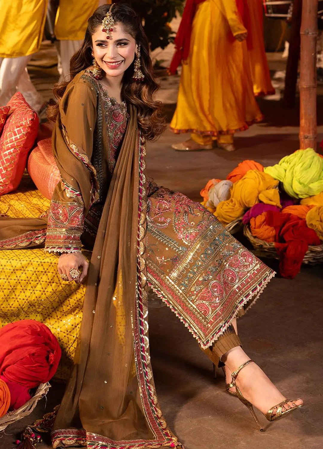 Chamak Damak by Asim Jofa Embroidered Silk Unstitched Suit 3 Piece AJ24CD AJCD-08 - Festive Collection