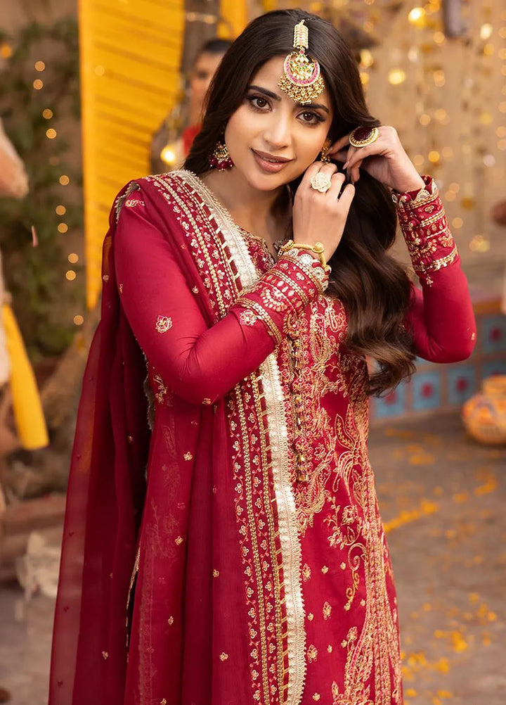 Chamak Damak by Asim Jofa Embroidered Silk Unstitched Suit 3 Piece AJ24CD AJCD-25 - Festive Collection