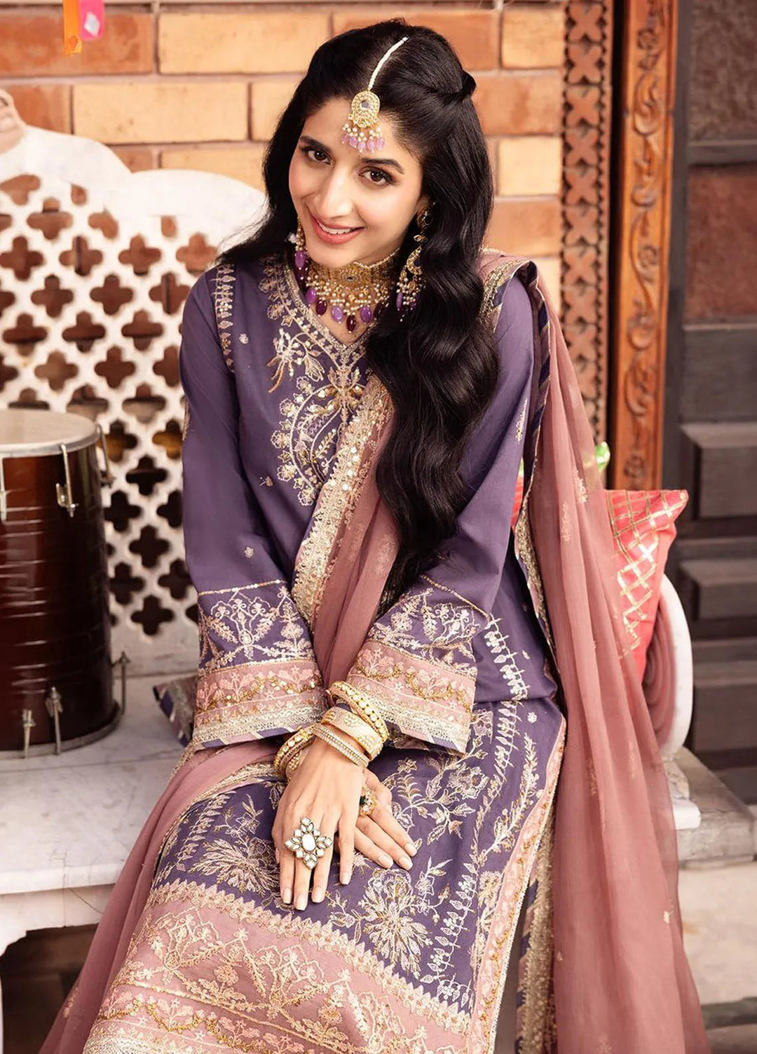 Chamak Damak by Asim Jofa Embroidered Silk Unstitched Suit 3 Piece AJ24CD AJCD-26 - Festive Collection