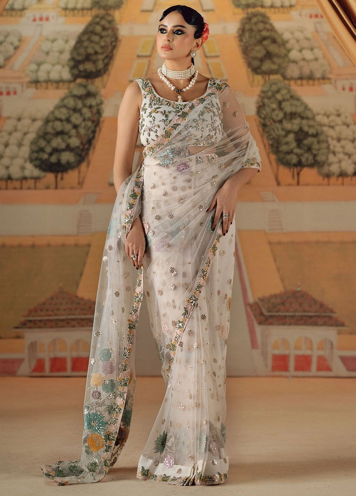 Chamak Dhamak by Fozia Khalid Pret Embelished Net Saree FK-9003 Mu dikhai