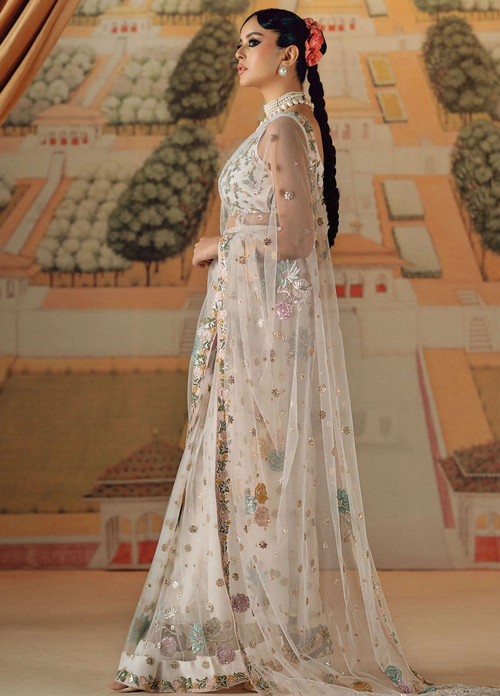 Chamak Dhamak by Fozia Khalid Pret Embelished Net Saree FK-9003 Mu dikhai