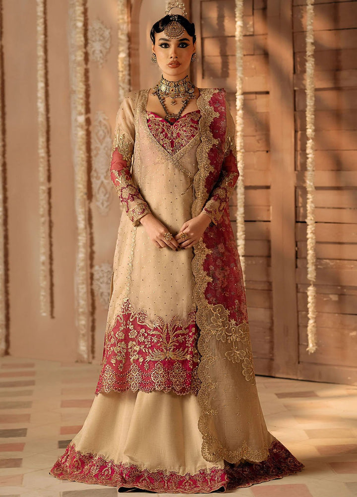 Chamak Dhamak by Fozia Khalid Pret Embelished Organza 4 Piece Suit FK-9002 Roka