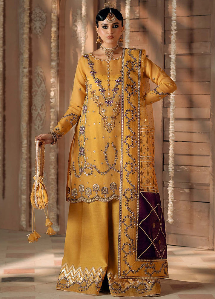 Chamak Dhamak by Fozia Khalid Pret Embelished Organza 4 Piece Suit FK-9008 Mayun