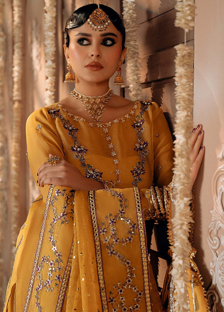 Chamak Dhamak by Fozia Khalid Pret Embelished Organza 4 Piece Suit FK-9008 Mayun