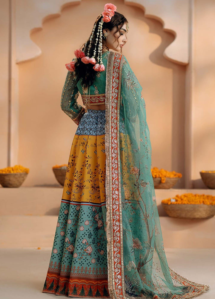 Chamak Dhamak by Fozia Khalid Pret Embelished Organza Lahenga FK-9004 Shagun