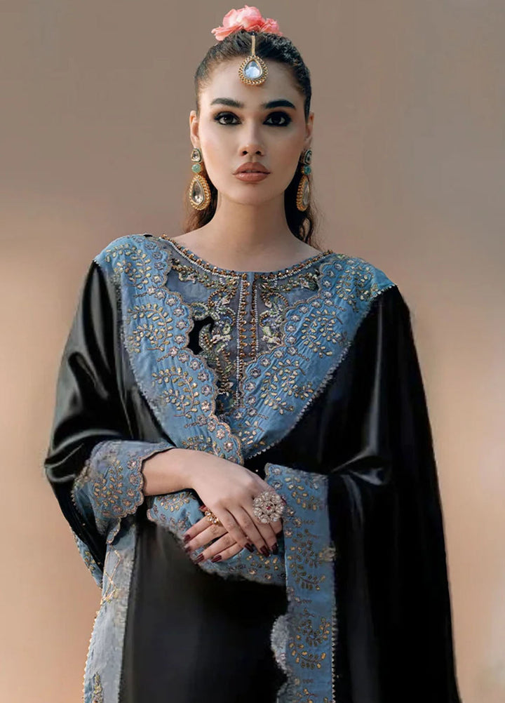 Chamak Dhamak by Fozia Khalid Pret Embelished Sheesha Silk 4 Piece Suit FK-9007 Heer