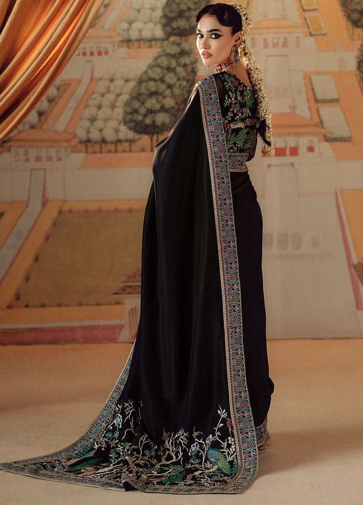 Chamak Dhamak by Fozia Khalid Pret Embelished Silk Saree FK-9006 Sangeet