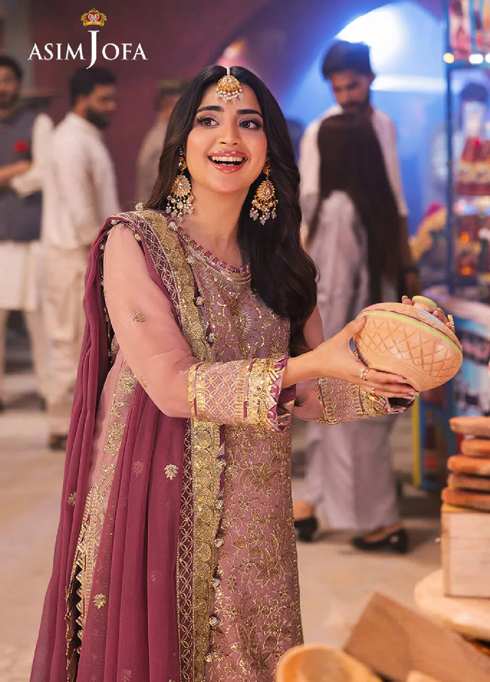 Chamkeeli By Asim Jofa Embroidered Chiffon Suit Unstitched 3 Piece AJ24CF AJKK-04 - Festive Collection