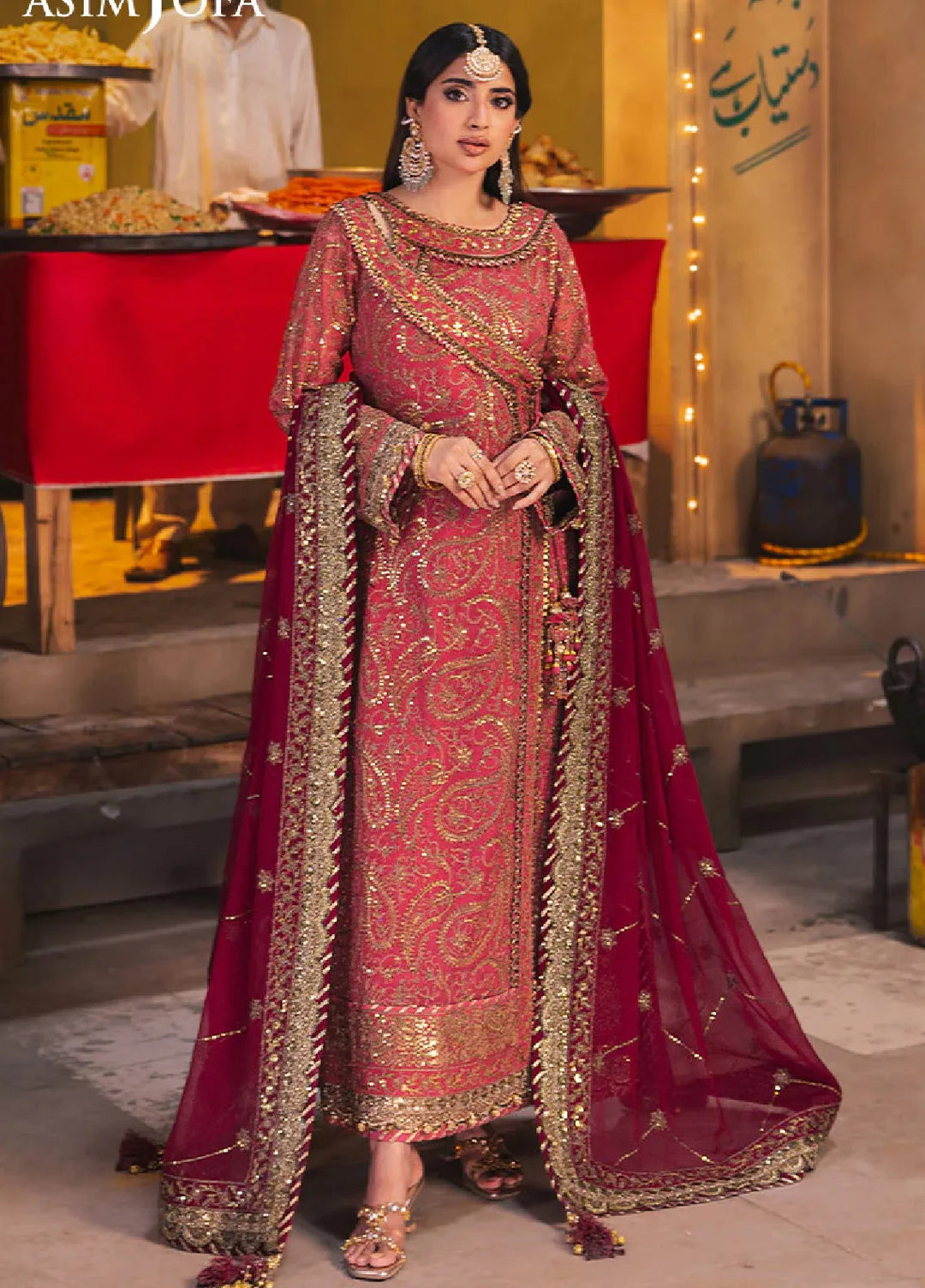 Chamkeeli By Asim Jofa Embroidered Chiffon Suit Unstitched 3 Piece AJ24CF AJKK-05 - Festive Collection