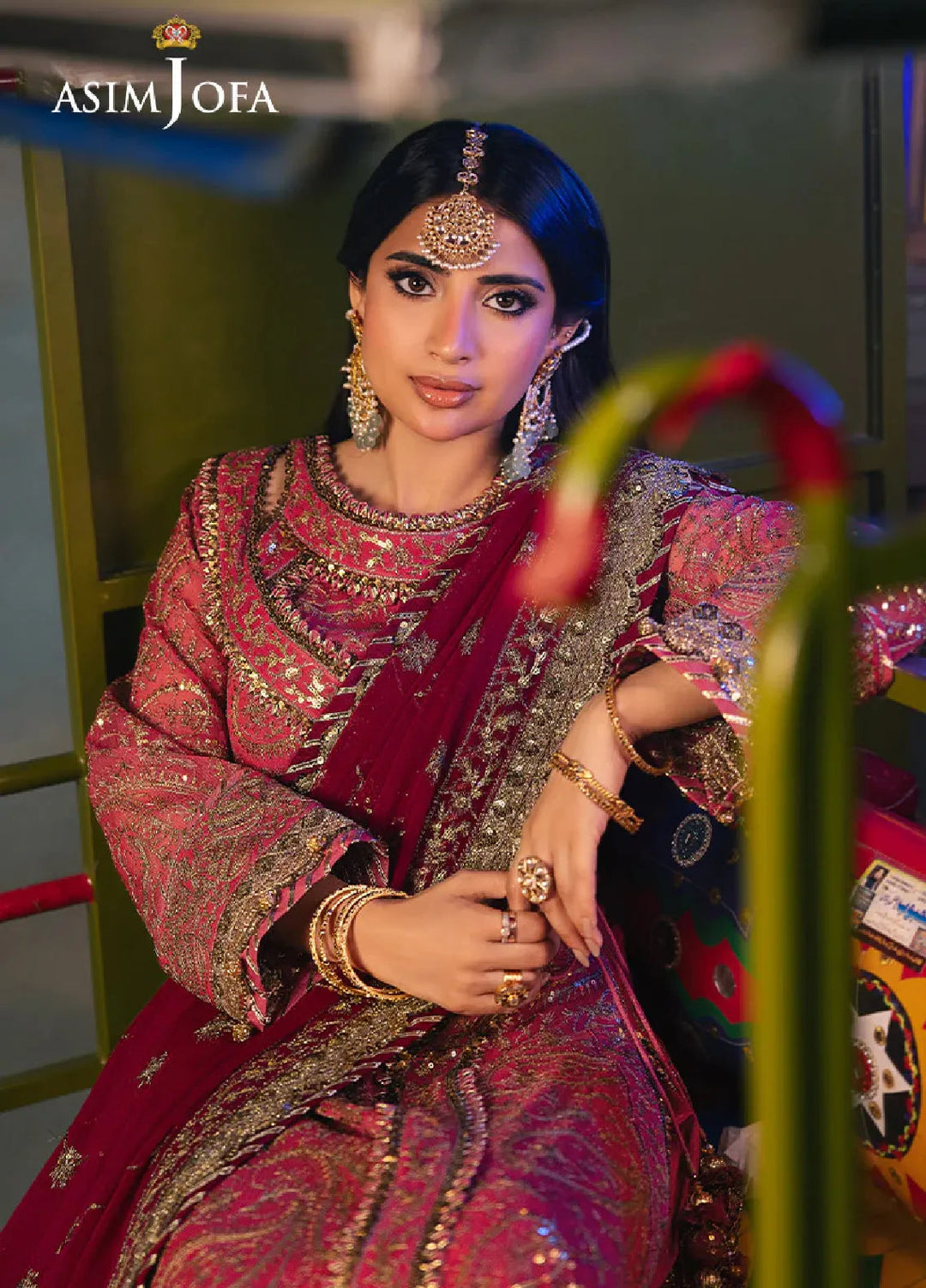 Chamkeeli By Asim Jofa Embroidered Chiffon Suit Unstitched 3 Piece AJ24CF AJKK-05 - Festive Collection