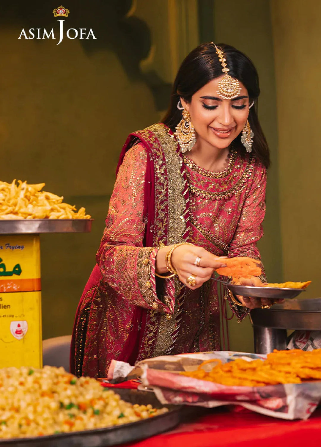 Chamkeeli By Asim Jofa Embroidered Chiffon Suit Unstitched 3 Piece AJ24CF AJKK-05 - Festive Collection
