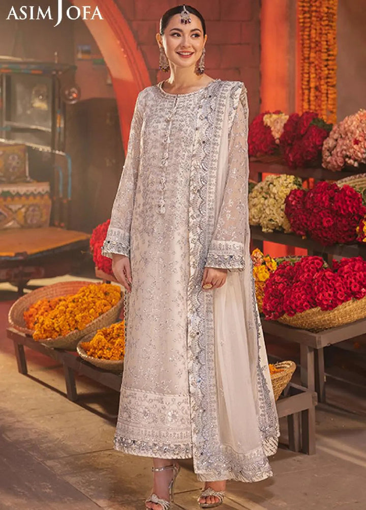 Chamkeeli By Asim Jofa Embroidered Chiffon Suit Unstitched 3 Piece AJ24CF AJKK-06 - Festive Collection