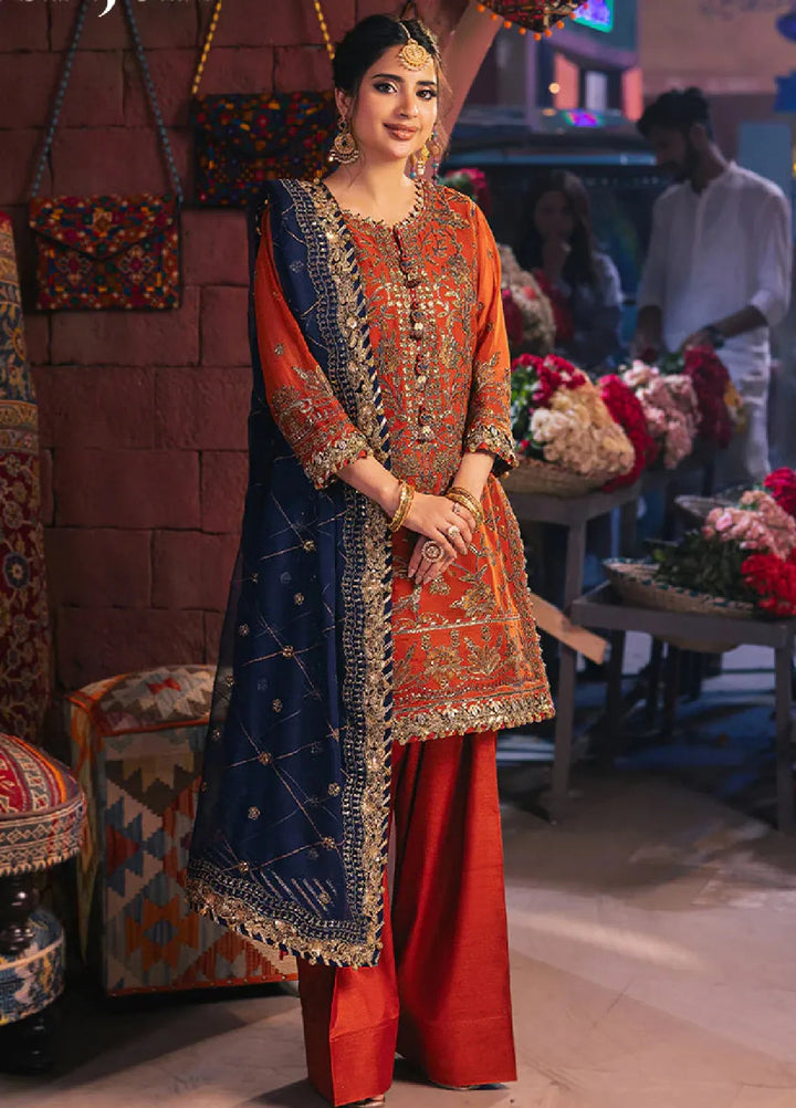 Chamkeeli By Asim Jofa Embroidered Chiffon Suit Unstitched 3 Piece AJ24CF AJKK-10 - Festive Collection