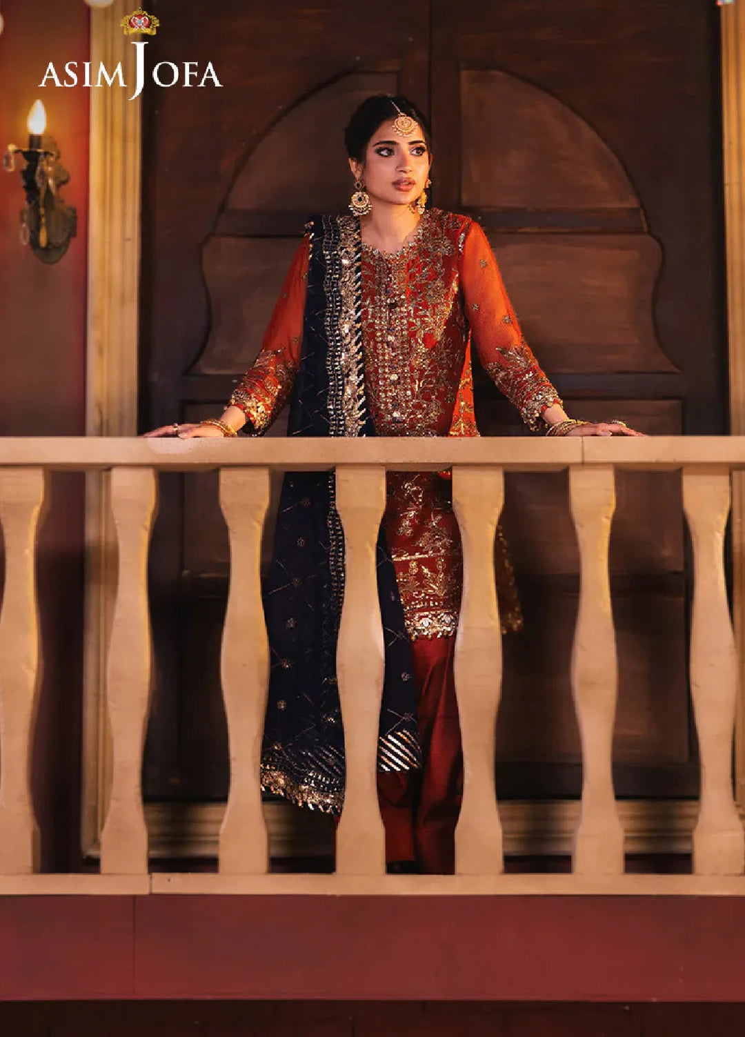 Chamkeeli By Asim Jofa Embroidered Chiffon Suit Unstitched 3 Piece AJ24CF AJKK-10 - Festive Collection
