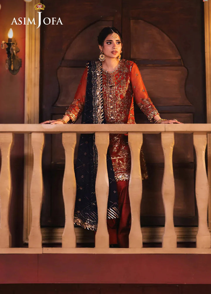 Chamkeeli By Asim Jofa Embroidered Chiffon Suit Unstitched 3 Piece AJ24CF AJKK-10 - Festive Collection