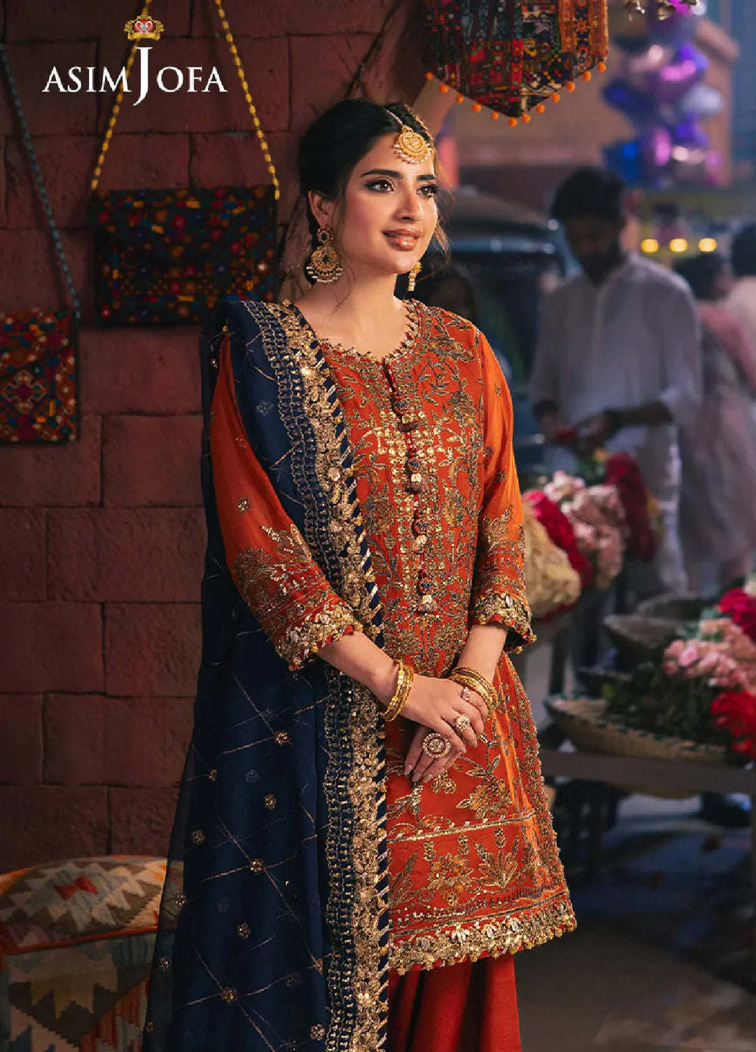 Chamkeeli By Asim Jofa Embroidered Chiffon Suit Unstitched 3 Piece AJ24CF AJKK-10 - Festive Collection