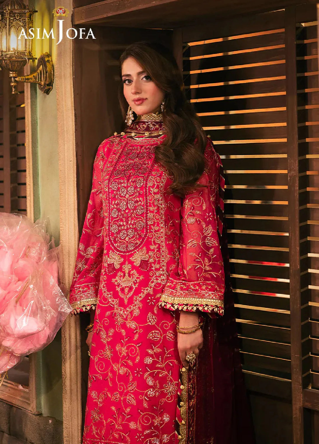 Chamkeeli By Asim Jofa Embroidered Chiffon Suit Unstitched 3 Piece AJ24CF AJKK-11 - Festive Collection