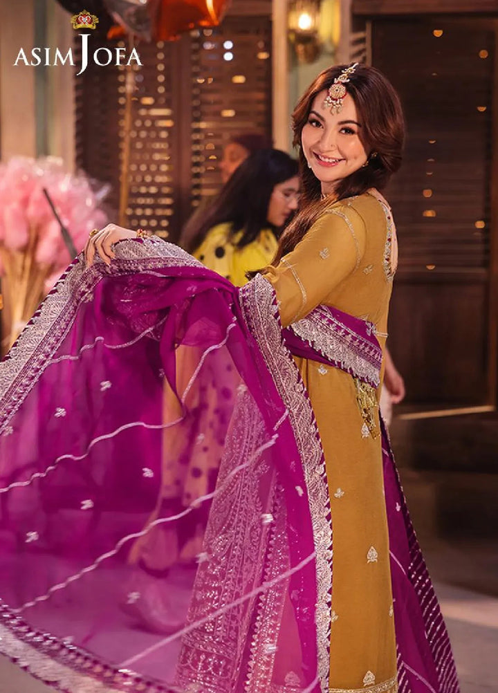 Chamkeeli By Asim Jofa Embroidered Chiffon Suit Unstitched 3 Piece AJ24CF AJKK-12 - Festive Collection