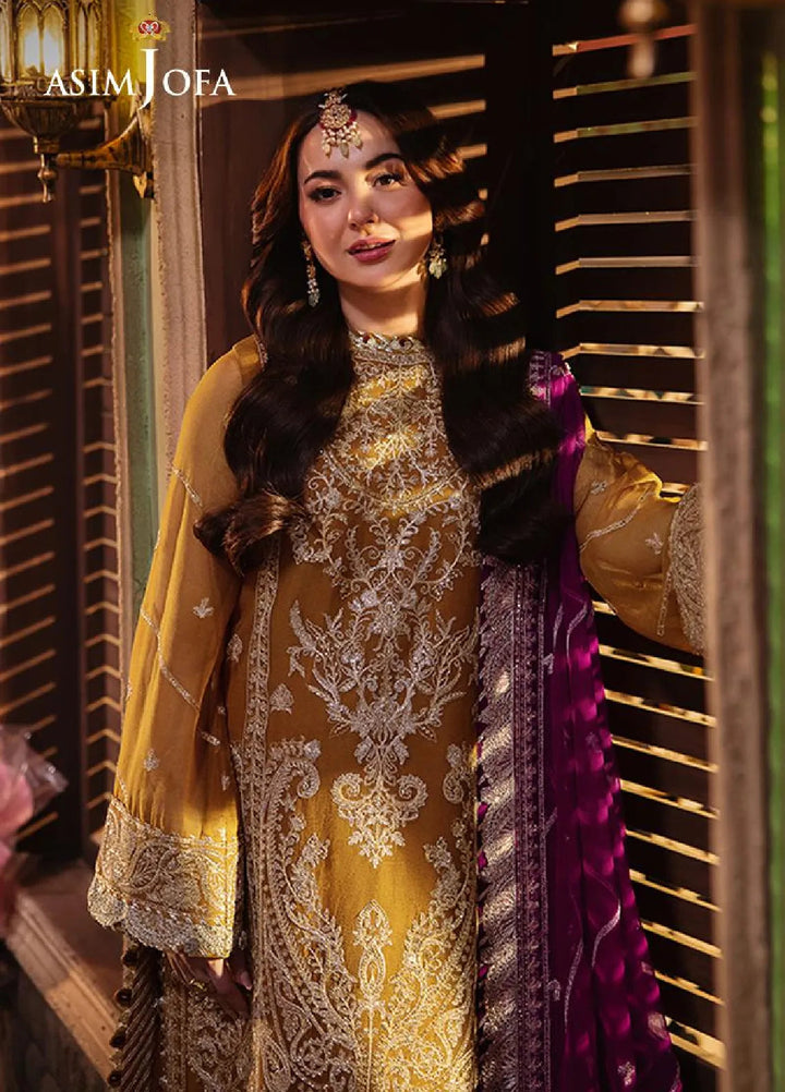 Chamkeeli By Asim Jofa Embroidered Chiffon Suit Unstitched 3 Piece AJ24CF AJKK-12 - Festive Collection