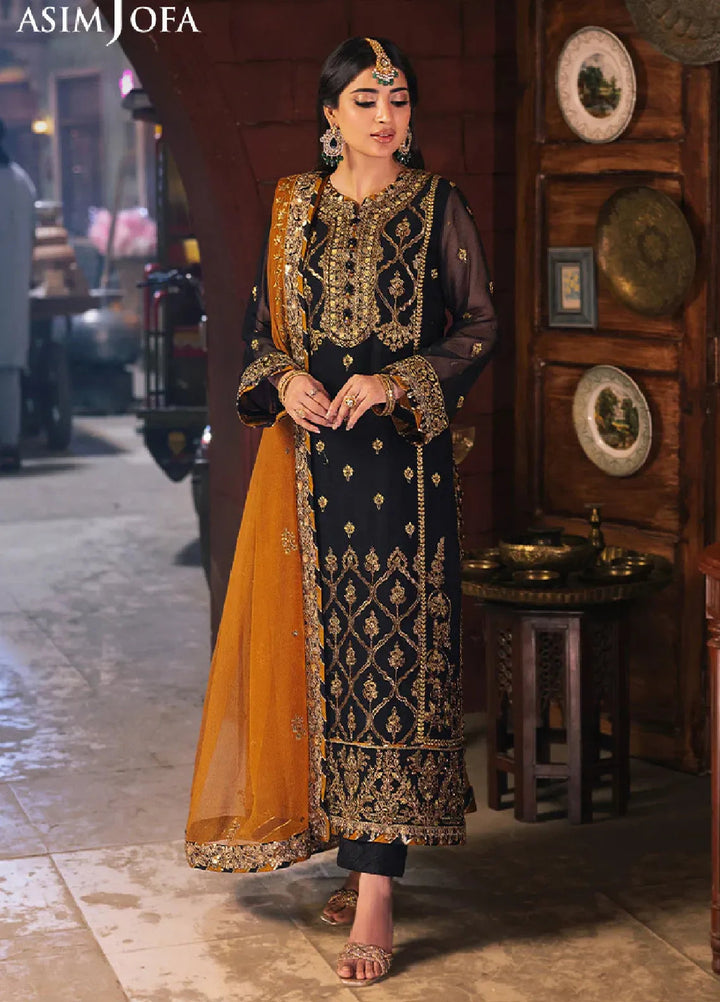 Chamkeeli By Asim Jofa Embroidered Chiffon Suit Unstitched 3 Piece AJ24CF AJKK-15 - Festive Collection