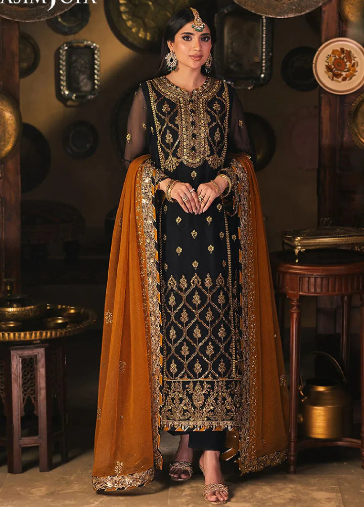 Chamkeeli By Asim Jofa Embroidered Chiffon Suit Unstitched 3 Piece AJ24CF AJKK-15 - Festive Collection
