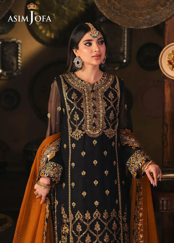 Chamkeeli By Asim Jofa Embroidered Chiffon Suit Unstitched 3 Piece AJ24CF AJKK-15 - Festive Collection