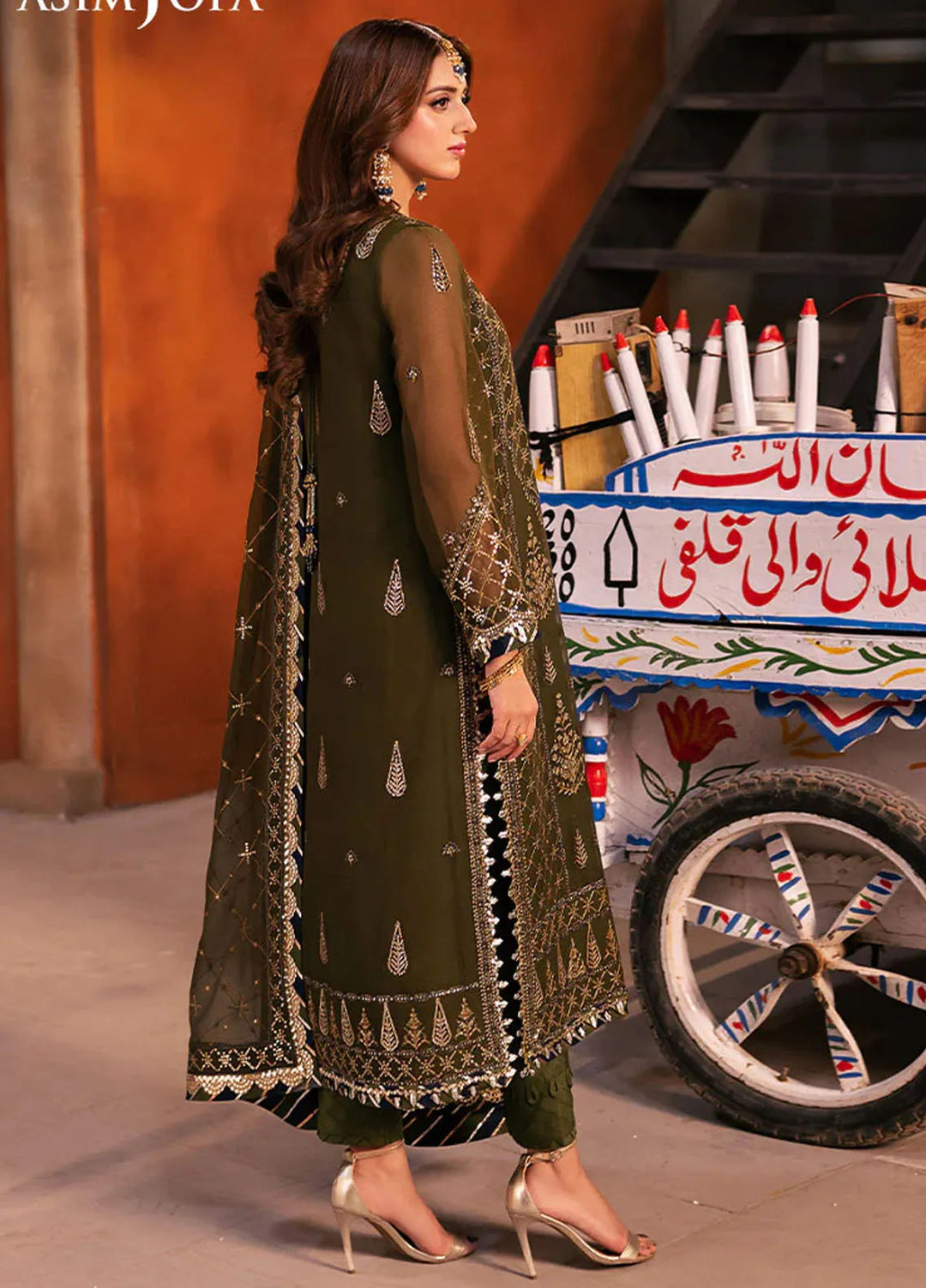 Chamkeeli By Asim Jofa Embroidered Chiffon Suit Unstitched 3 Piece AJ24CF AJKK-16 - Festive Collection