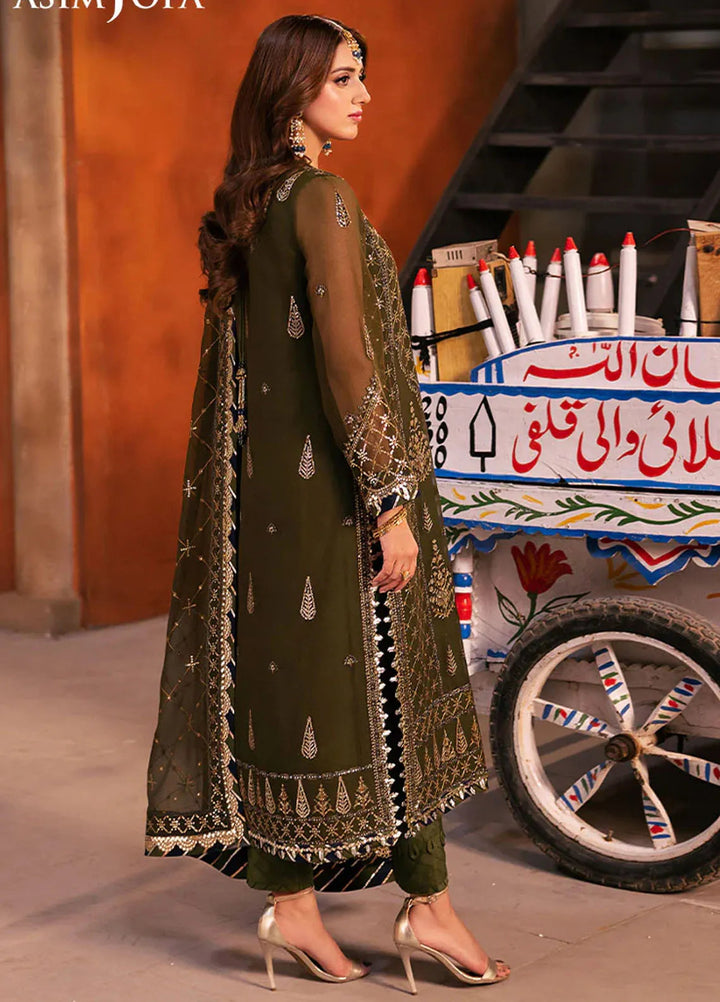 Chamkeeli By Asim Jofa Embroidered Chiffon Suit Unstitched 3 Piece AJ24CF AJKK-16 - Festive Collection