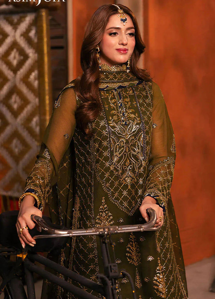 Chamkeeli By Asim Jofa Embroidered Chiffon Suit Unstitched 3 Piece AJ24CF AJKK-16 - Festive Collection